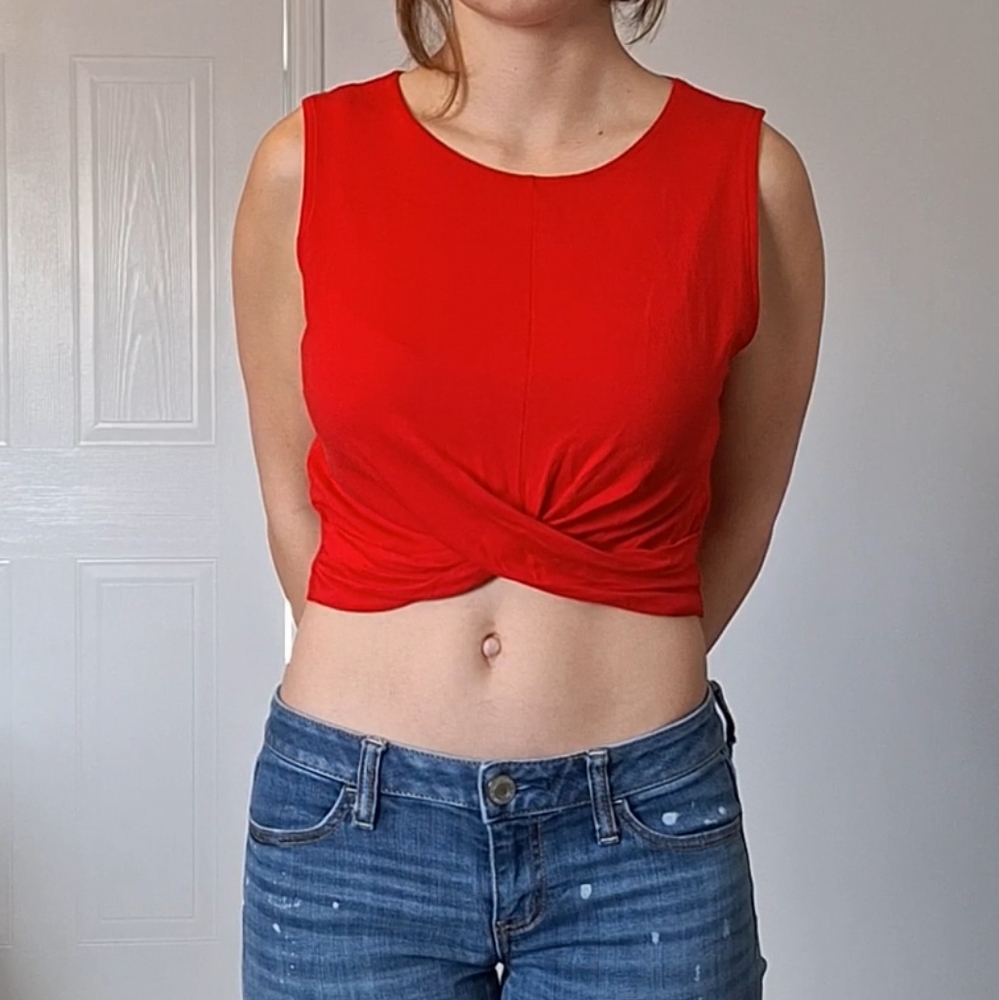 Red Cropped Tank Top